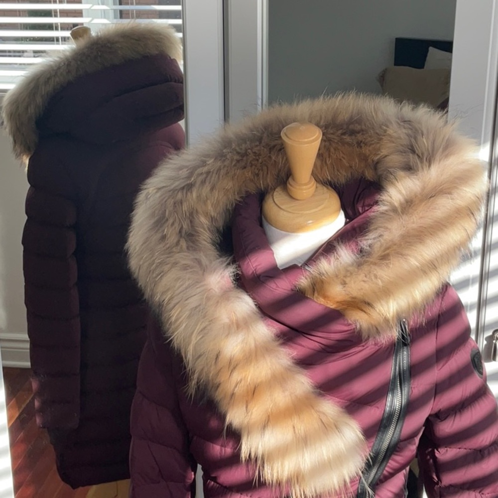 Rudsak Melodic Quilted Down Winter Coat / WITH OR WITHOUT FUR/ Burgundy / Medium - Picture 2 of 16